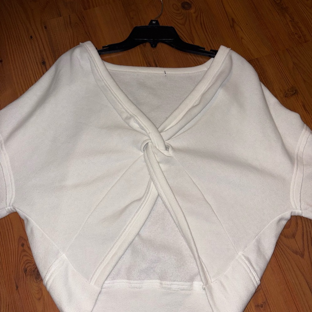 White Twist-Back Sweatshirt - Picture 4 of 6